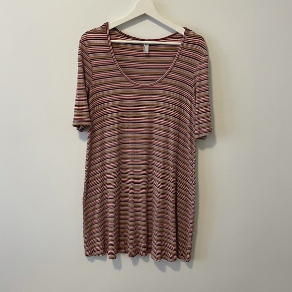 American Apparel Striped Ribbed T-Shirt Dress - Picture 3 of 11